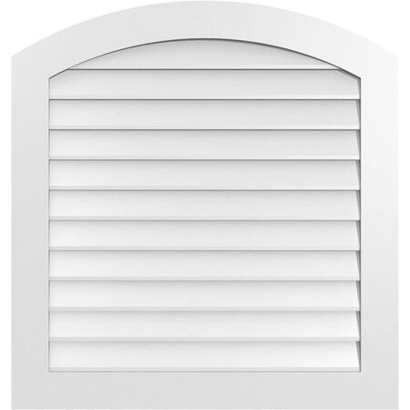 Ekena Millwork Arch Top Surface Mount PVC Gable Vent: Functional, w/ 3-1/2"W x 1"P Standard Frame, 36"W x 38"H GVPAR36X3801SF